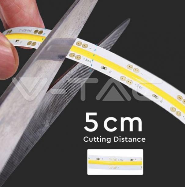 v-tac striscia led cob v-tac 212654 vt-cob 280-n- ip20 24v 6400k 10w/m-5metri - foto 5