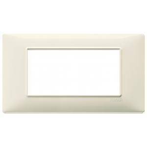 Plana placca 4 moduli tecnopolimero colore beige 14654.03