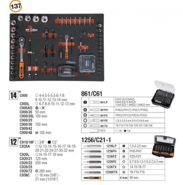 bm cassettiera mobile bm 024002201-con assortimento 196 utensili-6 cassetti - foto 3