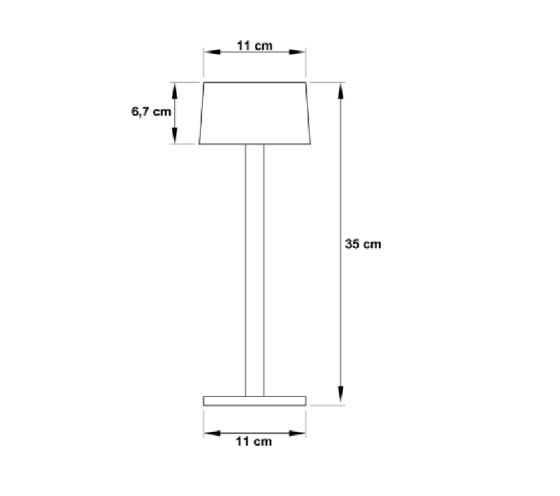 Lampada da tavolo led DKL Italia Idea ricaricabile nera -  DOL61082AB 02