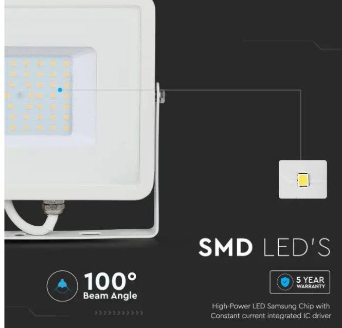 v-tac proiettore led v-tac 21410 vt-50-w-n -chip samsung- 50w 4000k ip65 - foto 4