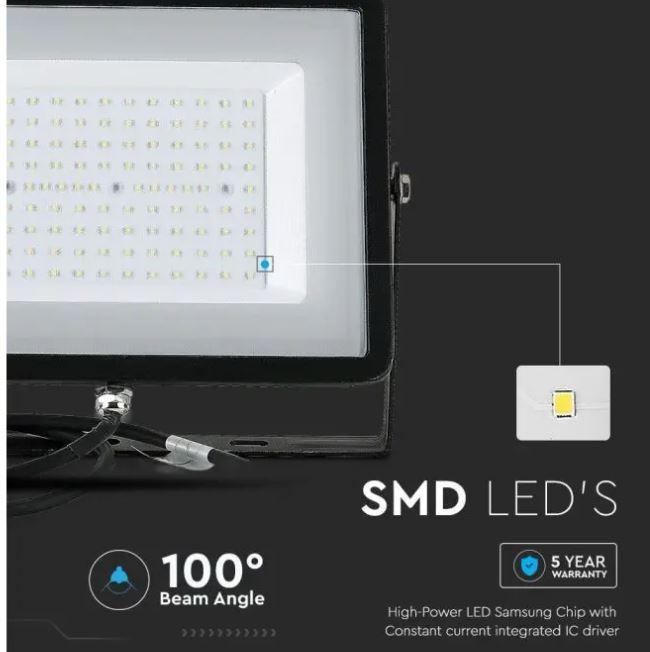 v-tac proiettore led v-tac 21412 vt-100-b-n - chip samsung-100w 3000k ip65 - foto 4