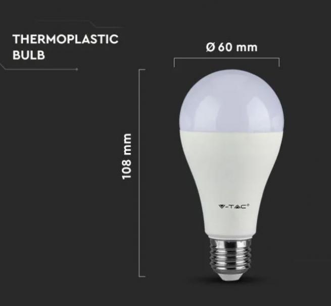 v-tac lampadina led a60 v-tac 217241 vt-1900-n - e27 8,5w 4000k-3pezzi - foto 4