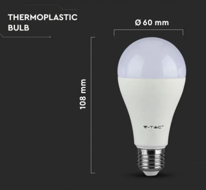 v-tac lampadina led a60 v-tac 217242 vt-1900-n - e27 8,5w 6500k-3pezzi - foto 4