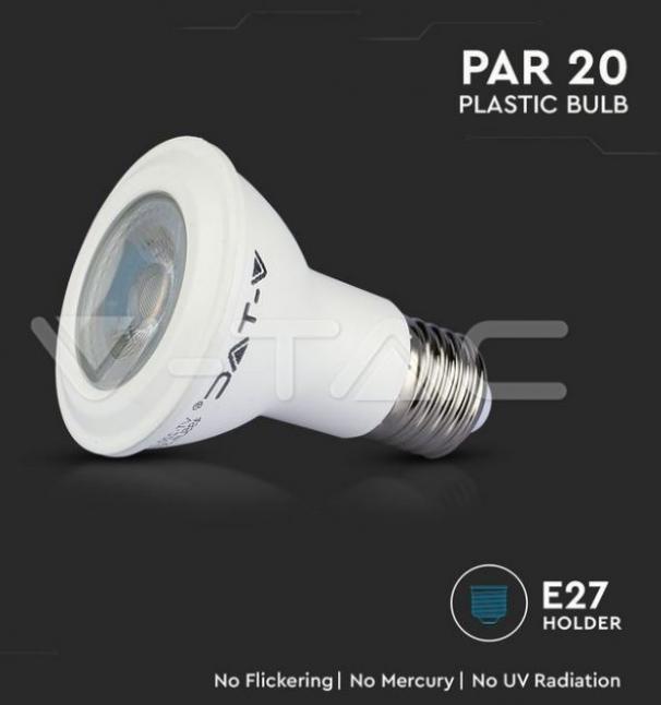 v-tac lampadina led par20 v-tac 21149 vt-220-n- chip samsung-e27 5,8w 6500k - foto 3