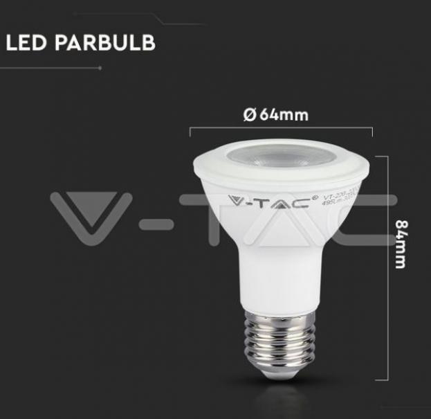 v-tac lampadina led par20 v-tac 21149 vt-220-n- chip samsung-e27 5,8w 6500k - foto 4