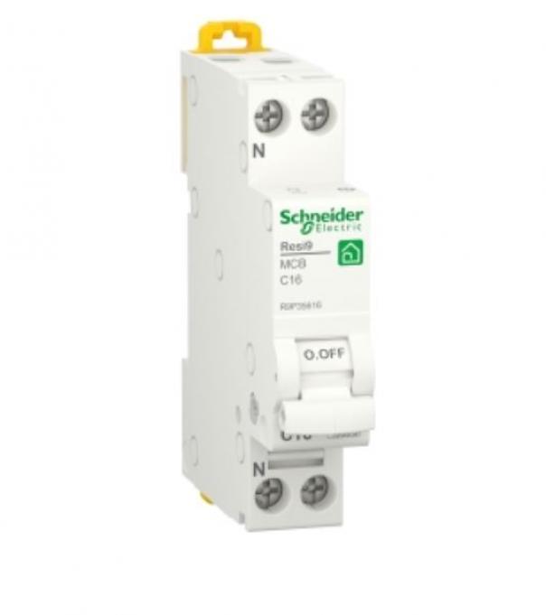 schneider electric interruttore magnetotermico schneider electric r9p35616-1p+n- 16a curva c - foto 1