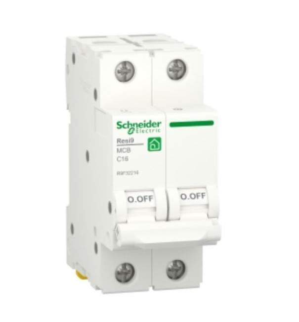 Interruttore magnetotermico Schneider Electric Resi9 2P 16A 4500A curva C - R9F32216 01