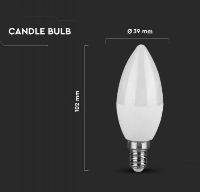 v-tac lampadina led a candela v-tac 217263 vt-2076-n -e14 4,5w 3000k-3pezzi - foto 4