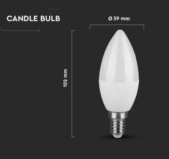 v-tac lampadina led a candela v-tac 217264 vt-2076-n -e14 4,5w 4000k-3pezzi - foto 4