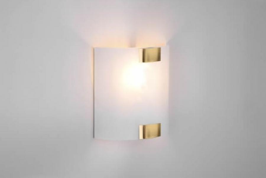 trio lighting applique pura trio lighting 212700104-vetro quadrato-ganci ottone invecchiato - foto 1