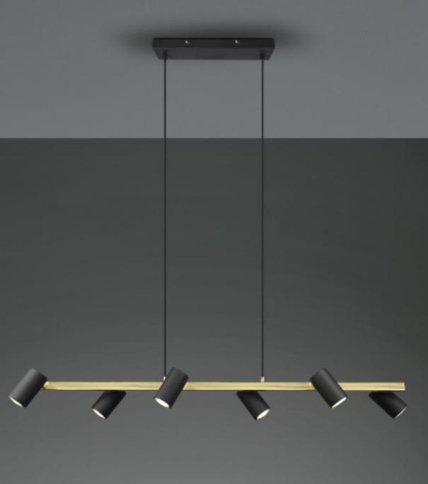 trio lighting sospensione marley trio lighting 302400680-oro nero-6 x gu10 - foto 1