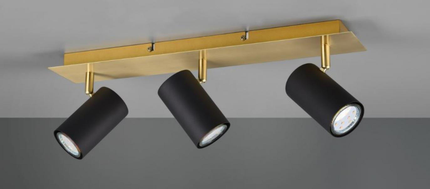 trio lighting plafoniera marley trio lighting 802400380-3 spots-oro nero - foto 1