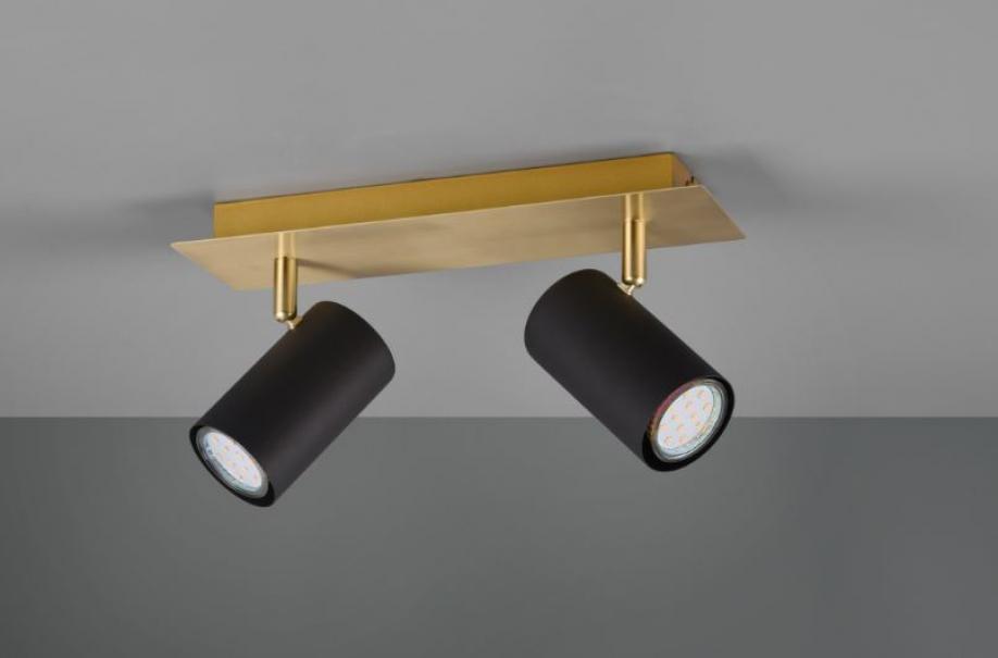 trio lighting plafoniera marley trio lighting 802400280-2 spots-oro nero - foto 1