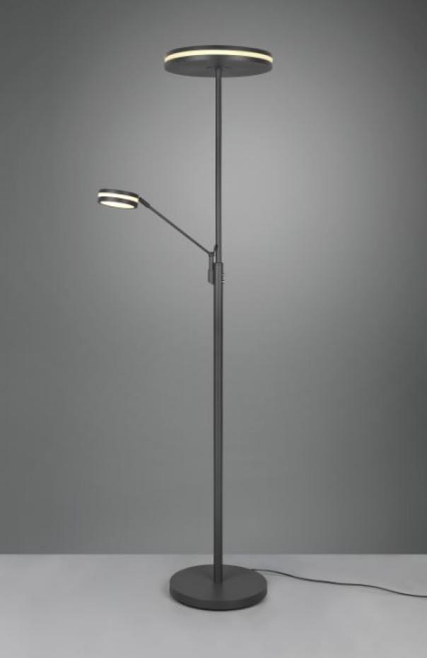 trio lighting piantana franklin trio lighting 426510242 - con lampada di lettura h. 180cm antracite - foto 1