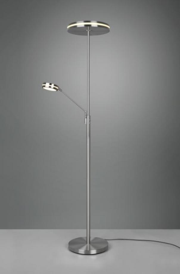 trio lighting piantana franklin trio lighting 426510207 - led con lampada lettura h. 180cm nichel opaco - foto 1