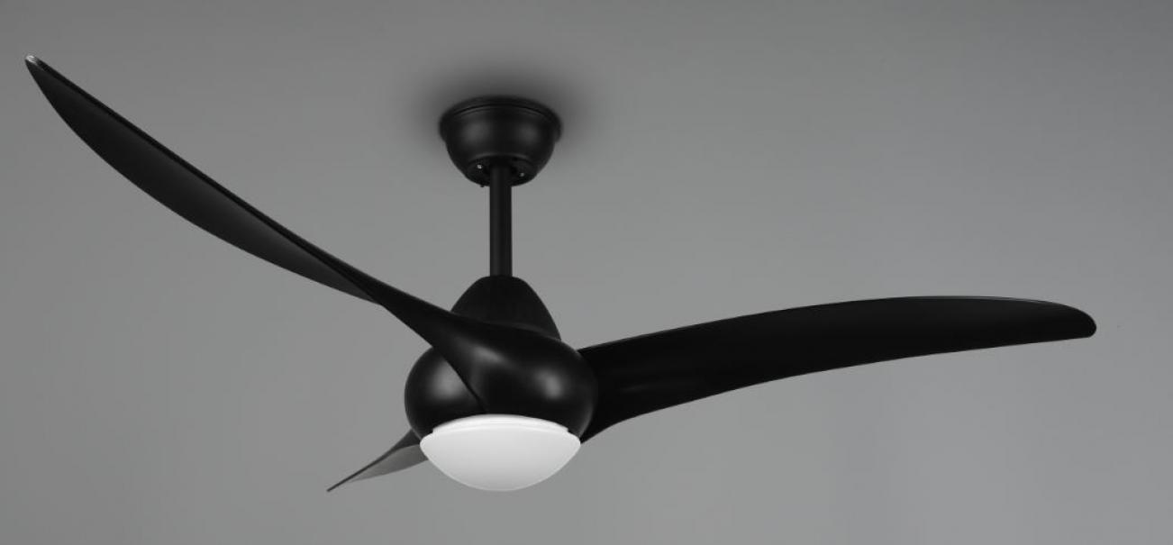 trio lighting ventilatore da soffitto led alesund trio lighting r67142132-nero opaco - foto 1