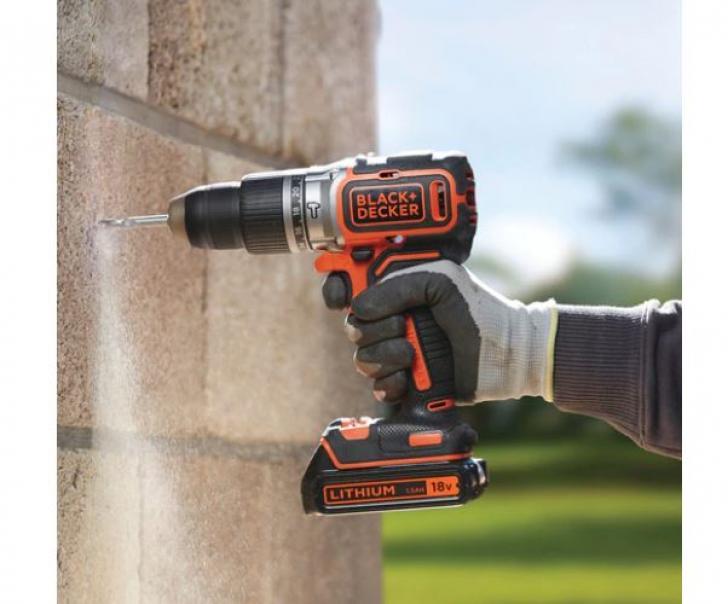 black & decker trapano avvitatore a percussione brushless black & decker bl188n-xj-18v - foto 1