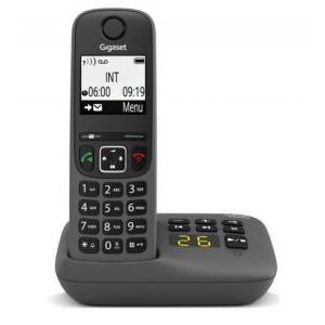 Cordless vivavoce gigaset as490a-con segreteria telefonica-nero