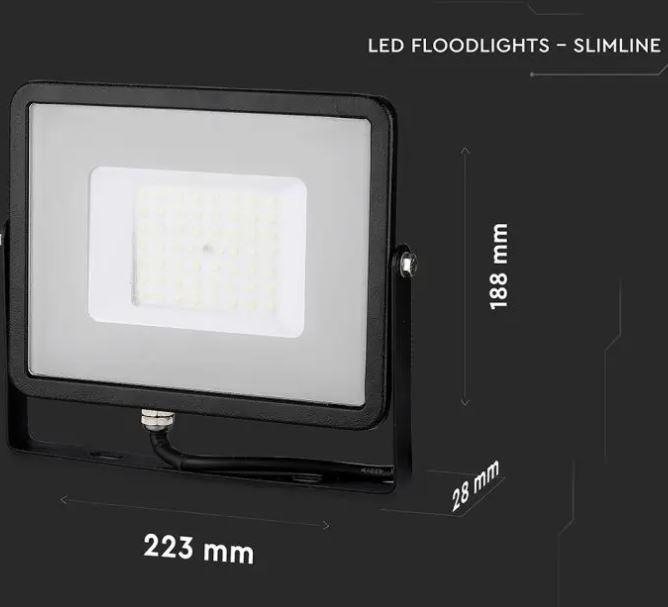 v-tac proiettore led v-tac 21407 vt-50-b-n-  chip samsung-50w 4000k ip65 - foto 5