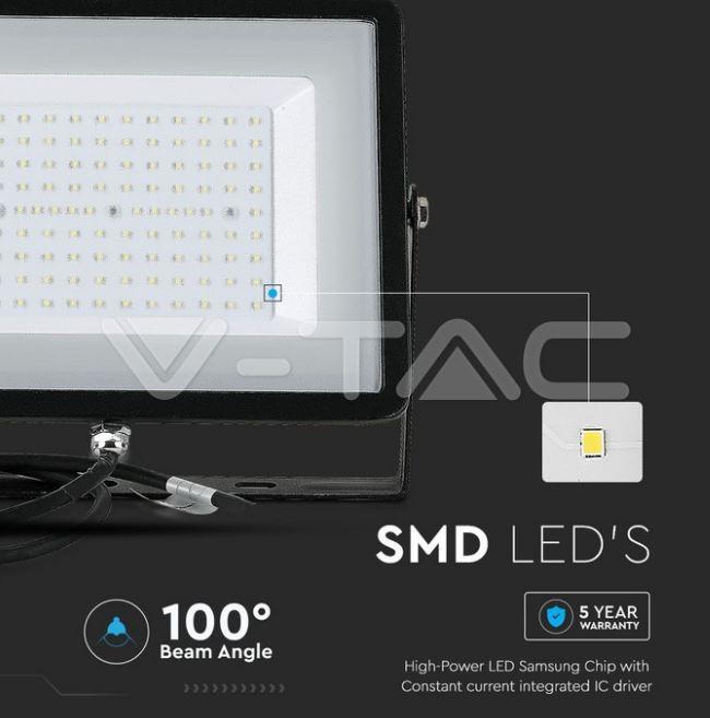 v-tac proiettore led v-tac 21413 vt-100 -chip samsung-100w 4000k ip65 - foto 4