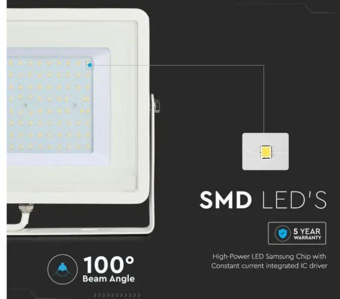 v-tac proiettore led v-tac 21417 vt-100-w-n - chip samsung-100w 6500k ip65 - foto 4