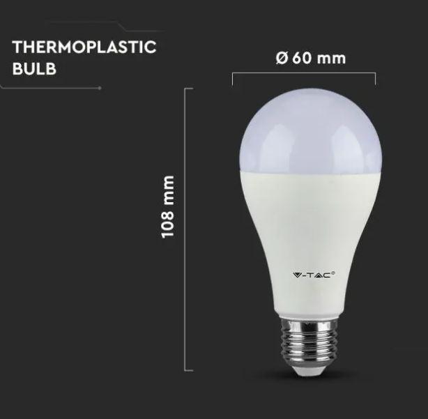 v-tac lampadina led a60 v-tac 217240 vt-1900-n - e27 8,5w 3000k-3pezzi - foto 4