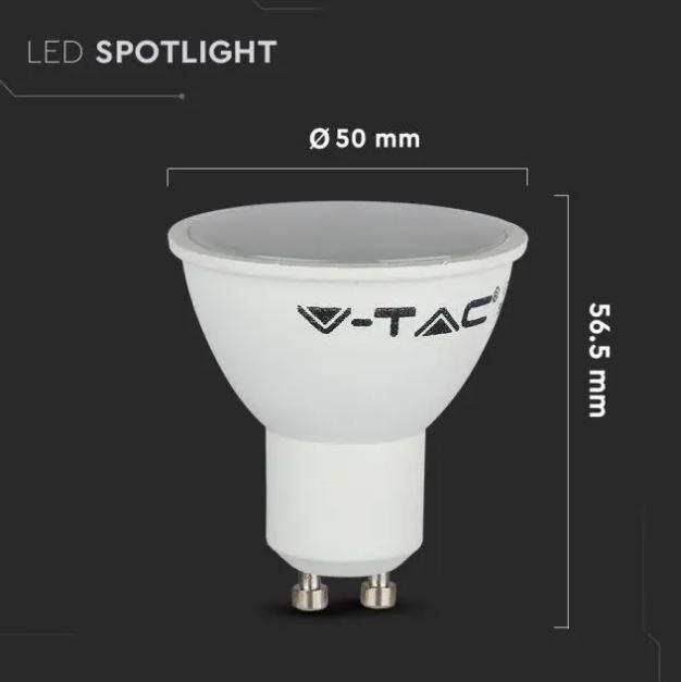 v-tac lampadina led faretto v-tac 217270 vt-2095-n -gu10 4,5w 4000k-3pezzi - foto 4