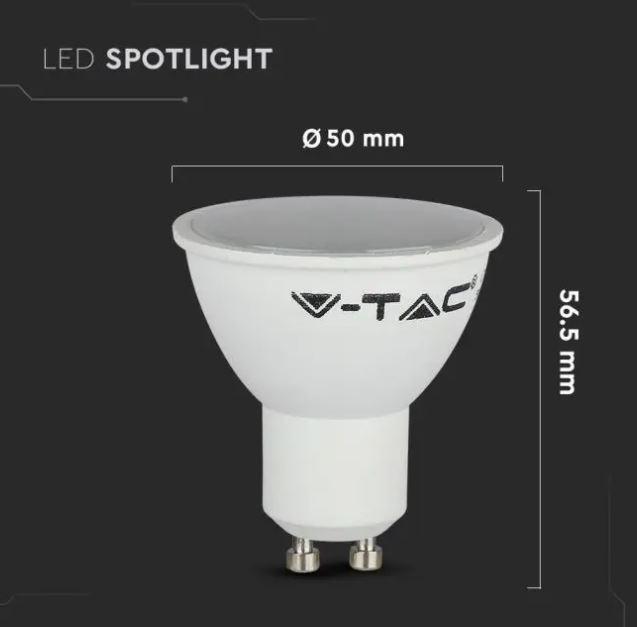 v-tac lampadina led faretto v-tac 217271 vt-2095-n -gu10 4,5w 6500k-3pezzi - foto 4