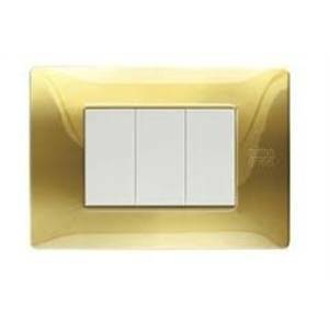 Placca 3 posti colore oro lucido 11803.ol