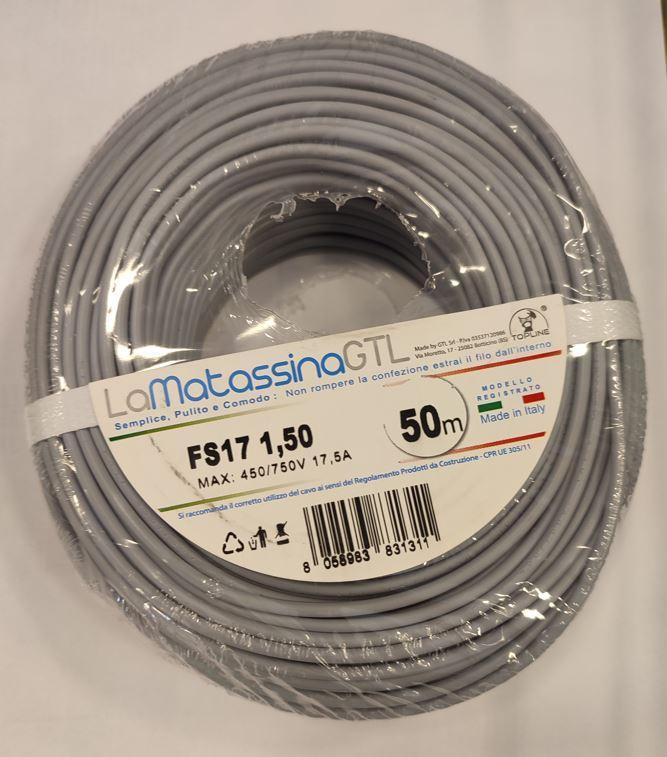 Cavo unipolare FS17 Go-At Topline MFS171,5GR50-1,5mmq-50 metri-grigio 01