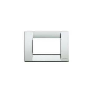 Placca 3 posti argento metallizzato serie idea 16733.21