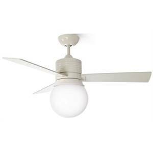 Ventilatoreda soffitto 3 pale in metallo colore bianco con luce 23w 7138b