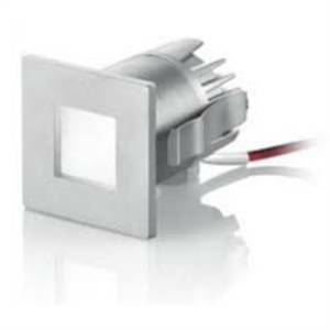 Incasso led quadrato colore grigio 1x3w luce calda 208/3k/gr