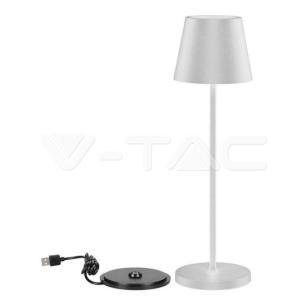 Lampada led da tavolo  2w 3000k ip54 ricaricabile-bianco vt-7522 -7651