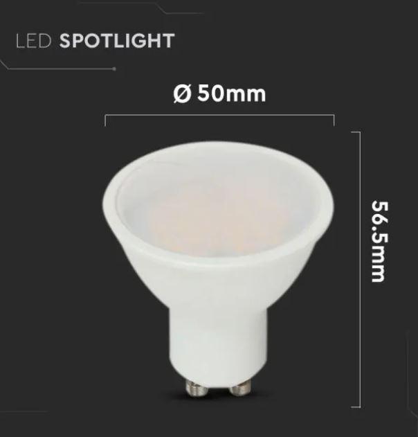 v-tac lampadina led gu10 v-tac 21880 vt-271-n -10w 6500k - foto 4