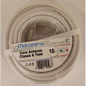 Cavo sat  classe a 7mm 10 metri bianco-mtvsata++7bi10