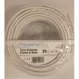 Cavo sat classe a 5mm - 25 metri bianco- mtvsata5bi25