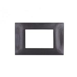 Placca tecnopolimero gem compatibile con vimar plana 14653.05 3 moduli nero - 6003-02