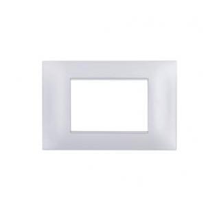 Placca tecnopolimero gem compatibile con vimar plana 14653.21 3 moduli silver - 6003-09