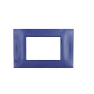 Placca tecnopolimero gem compatibile con vimar plana 14653.50 3 moduli blu navy - 6003-10