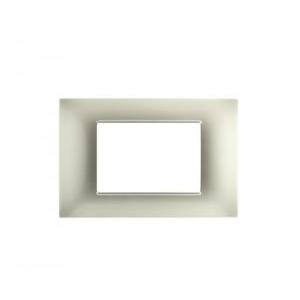 Placca tecnopolimero gem compatibile con vimar plana 14653.75.01 3 moduli perla - 6003-21