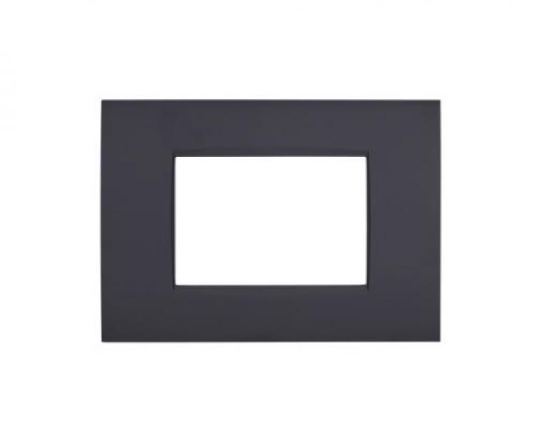 Placca tecnopolimero Art compatibile con Bticino Livinglight LNA4803AR 3moduli nero - 8003- 02 01