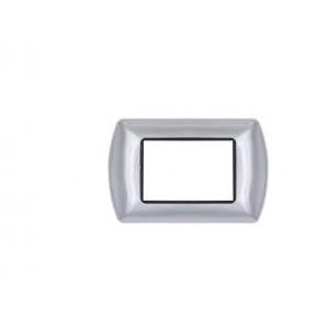 Placca metallo art compatibile con bticino livinglight l4803cr  3 moduli cromo 8803-04