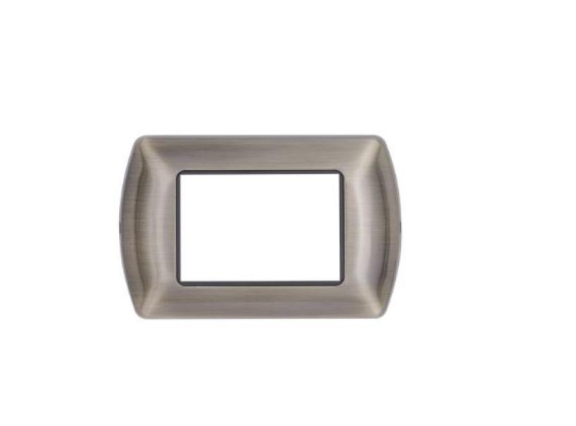 Placca metallo Art compatibile Bticino Livinglight L4803ACS 3moduli bronzo - 8803-09  01