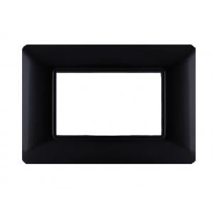 Placca tecnopolimero joy compatibile con bticino matix 3 moduli nero - m8002-02