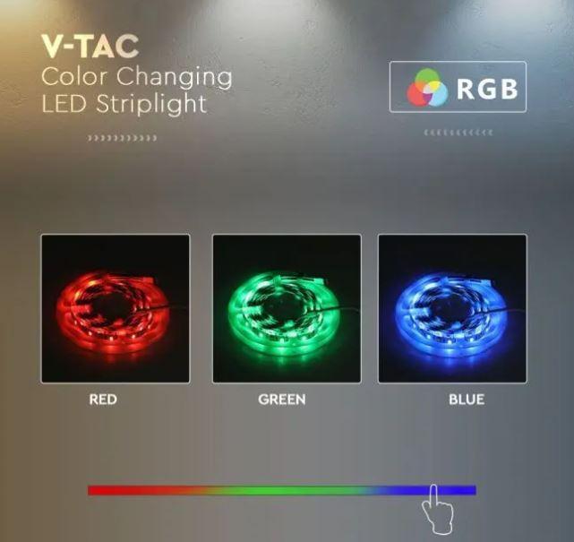 v-tac striscia led v-tac 2895 vt-5050 60 -24w/m 24v 3in1+rgb ip20 - foto 2