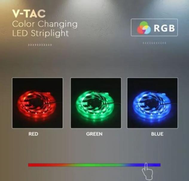 v-tac striscia led v-tac 2896 vt-5050 60 -24w/m 24v 3in1+rgb ip65 - foto 2