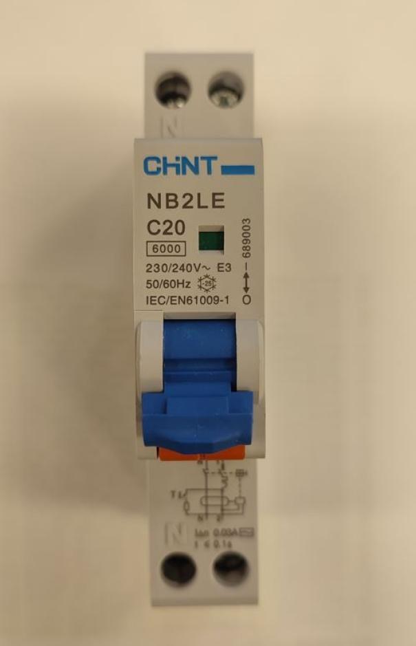 Interruttore Mts Compact Chint 1P+N C20A 30ma 6ka AC-689003 01