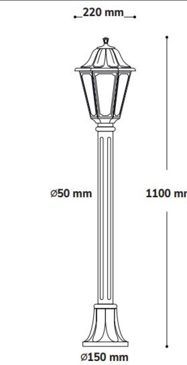 Palo led Mizar Anna Dark Light DKL151F1KA- IP55 E27 -nero 02